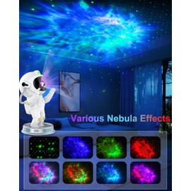 Astronaut Galaxy Light Projector, Star Projector Ambient Lighting with Remote Control and Timer, 360° Adjustable Nebula Ceiling Night Light Projector for Bedroom Gaming Room Home Theater Gifts