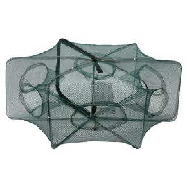Fishing Net Trap Shrimp Cage Nylon Foldable Crab Fish Trap for Crab Crab Shrimp Shrimp (6 Holes)