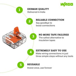 Wago 221-413 Lever-Nuts 3 Conductor Compact Connectors 100 pk