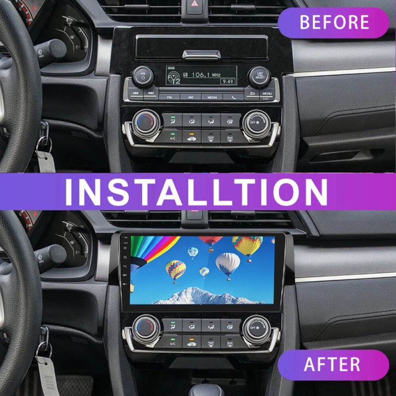 Podofo Apple Carplay For Honda Civic 2016-2020 Android 13 Car