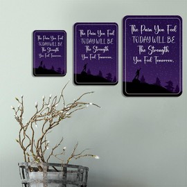 Portrait Round Plus The Pain You Feel Today Will Be The Strength You Feel Tomorrow Wall or Door Sign | Inspiration and Motivation Affirmation Quotes - Small