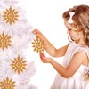 SULOLI 12PCS Glitter Snowflake Hanging Decorations(Copper)