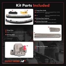 A-Premium 7PCS Engine Timing Chain Kit W/Tensioner & Guide Compatible with Mazda - 3 2007-2013, 6 2006-2007, CX-7 CX7 2007-2012 - L4 2.3L - Replace# L3K914614, L3K912201A