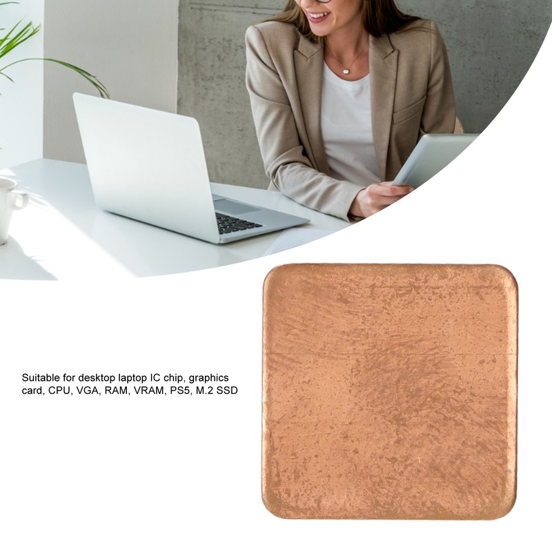100pcs Copper Pad Shim Thermal Conductivity Burr Free Copper Shim
