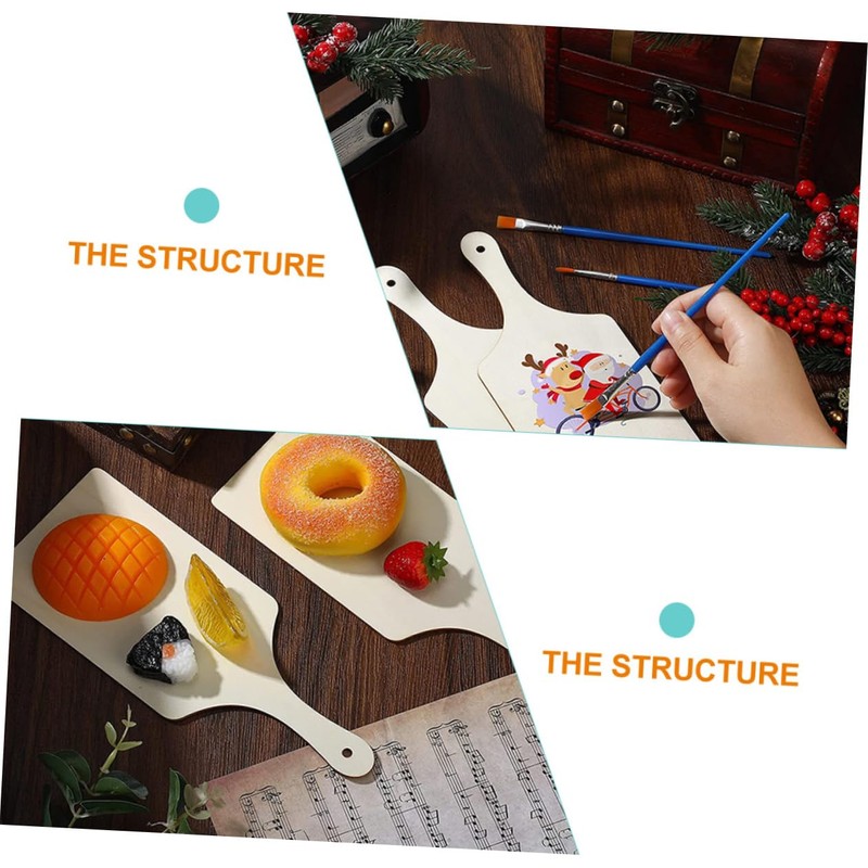 OHPHCALL 6Pcs Wooden Cutting Board DIY Tiny Chopping Board for
