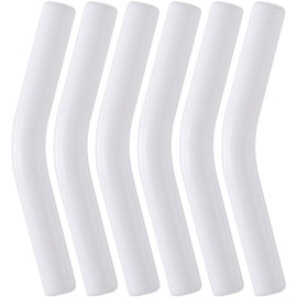 6Pcs Metal Straw Silicone Tips 5/16 IN Wide(8mm Outer Diameter) Food Grade Rubber Straw Covers Flex Elbow Hydraflow Straw Replacement Tip for Stainless Steel Metal Straws,White