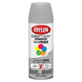 Krylon K05160607 ColorMaster Paint + Primer, Gloss, Pewter Grey, 12 oz.