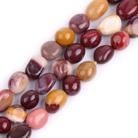HAAMIIQII 45pcs 5-8mm Natural Mookaite Jasper Beads Irregular Freeform Tumbled Stone Loose Gemstone Beads for Jewelry Making DIY Bracelets Necklaces Earrings