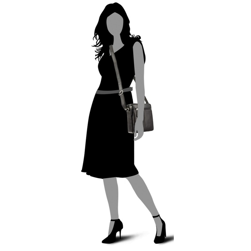 Visconti Compact Leather Messenger/Travel Bag S8 Black