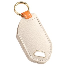 Hontumax Premium Leather 5-Button Key Fob Cover Case for Kia Carnival 2025, for KIA Telluride 2023 2024 2025, for Kia Sorento EV9 2024 2025, for KIA K4 K5 2025 Key Holder (White)