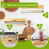 Set of Bamboo Foil and Plastic Wrap Organizer, Dispenser with