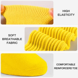 BOOPH Slouch Socks Women Scrunch Sock Knee High Slouchy Socks for Women Size 6-11 Yellow