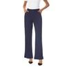 iChosy Womens Wide Straight Leg Pull-On Trousers Casual Slacks Dress