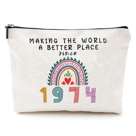 CENPEK 50th Birthday Gifts for Women Makeup Bag，Presents for Female 30th Birthday Gifts Rainbow Cosmetic Bags, Funny 30th Birthday Gift for Women, Ideas Gifts (1974)