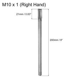 sourcing map Metric Thread Tap M10 x 1 H2 200mm Extra Long Straight Flute Screw Thread Milling Machine Taps Threading Tapping Repair Tool