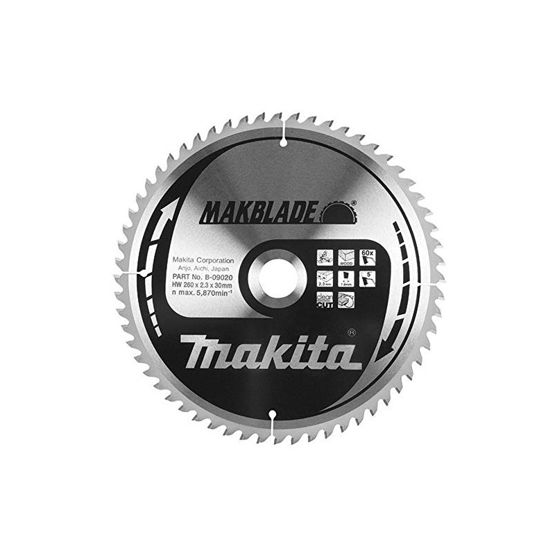 Makita B-09117 MAKITA B-09117 260mm x 30mm MakBlade for stationary