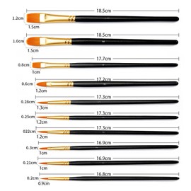 Quelcc Pack of 20 Artist Brushes, Artist Brush Sets, Brush Set, Acrylic Paints, Watercolour Brushes, Acrylic Paint, Brush Set, for Painting Lovers, Beginners, Black