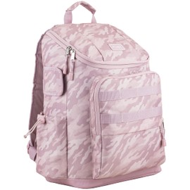 FUEL Multi-Pocket Cargo Travel Backpack Luggage Bag with Top-Loader Entry, Dusty Pink Camo