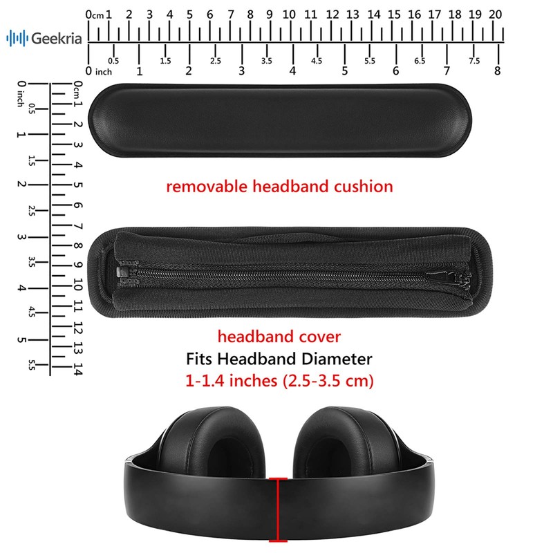 Geekria Hook and Loop Headband Cover + Headband Pad Set/Headband