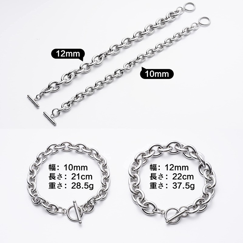 Yooping Men's Bracelet, Accessories, Stainless Steel, Mantel, Chain, Silver Stainless