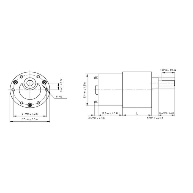 DC 12V Gear Motor Speed Reduction CW CCW Copper Wire