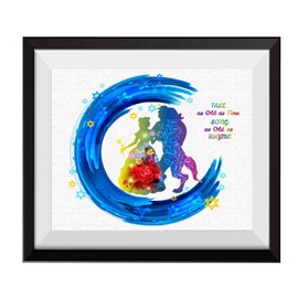 Uhomate Princess Belle Beauty and The Beast Beauty Beast Home Canvas Prints Wall Art Inspirational Quotes Wall Decor Living Room Bedroom Bathroom Artwork C050 (8X10)
