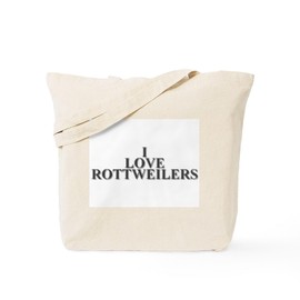 CafePress I Love Rottweilers Tote Bag Reusable Natural Beige Canvas Shopping Bag