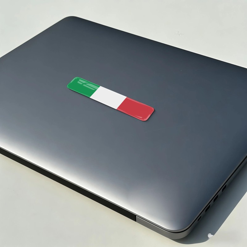 Xalvoria 4 Pack Italian Flag 3D Epoxy Car Stickers