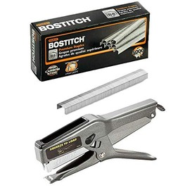 Premium Staples 0.25 Inch Leg Full Strip 5000 Pcs with Heavy Duty 45 Sheet Plier Stapler Full Strip Black