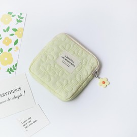 Sanitary Pouch, Small, Cute, Sanitary Supplies, Storage, Napkin Pouch, Sanitary Case (Yellow)