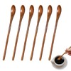 Long Handled Teaspoons, Natural Small Wooden Spoons Long Wooden Stirring