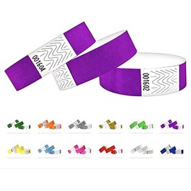 1000 Tyvek Entrance Wristbands, Party Entry Wristbands, Secure Bands, Festival Bracelets, Control Bands for Your Event (Neon Purple, Pack of 1000)