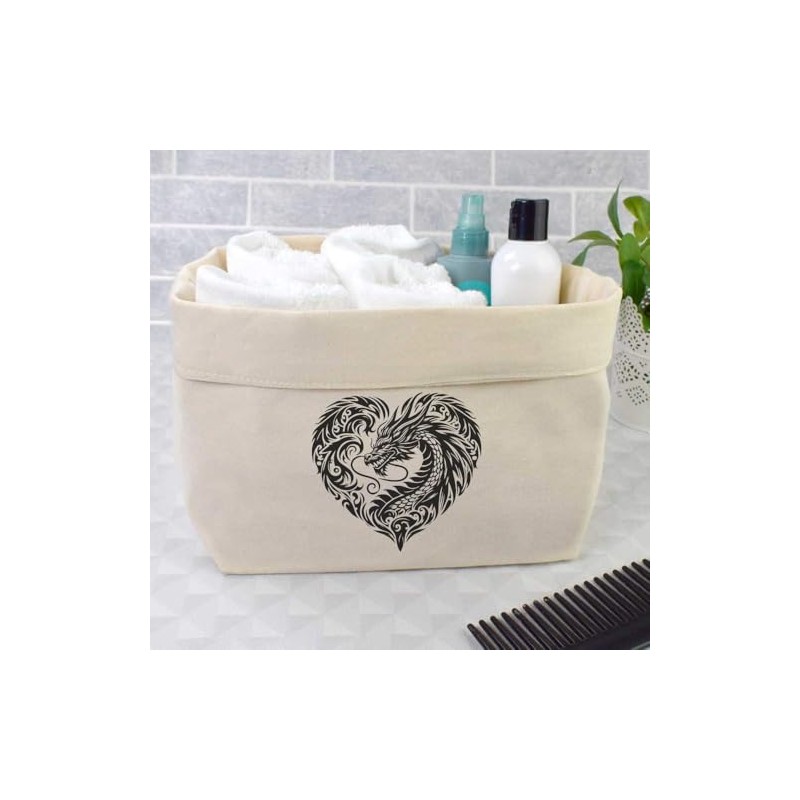 Large 'Heart-Shaped Dragon' Canvas Organiser/Storage Bag (OR00032800)