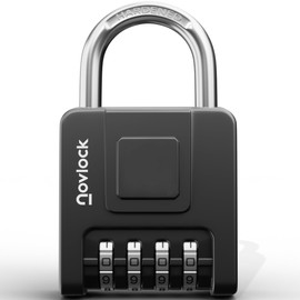 Padlock with Combination Code - Heavy Duty Weatherproof 4 Digit Combination Lock with Strong 7mm Shackle - For Lockers, Cupboards, Gates, Fences, Sheds & Garden - Pack of 1, Black