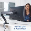 Stellar Mounts Spring LCD Monitor Arm with USB and Multimedia