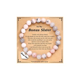 Christmas Sister Gifts - Natural Stone Bracelet for Women, Daughter, Best Friends - Meaningful Stocking Stuffers for Teens