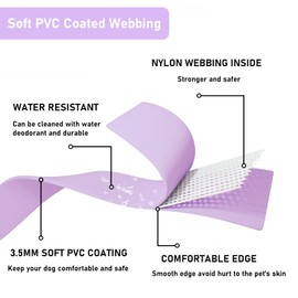 ZALER Waterproof Dog Collar, Adjustable Odor Proof Dog Collars Easy to Clean, Soft Comfortable Pet Collars for Large, Medium Small Dogs (Lilac Purple, S(Length:8.6''-12.6''; Width:0.75''))