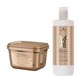 Schwarzkopf (2 PACK) Schwarzkopf BlondMe Lightener 9+ and BM Dev. 2 % 7 Vol Duo,33.8, 15.8oz