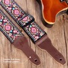 Nefelibata Banjo Strap 2" Wide Full Grain Leather Jacquard Embroidered
