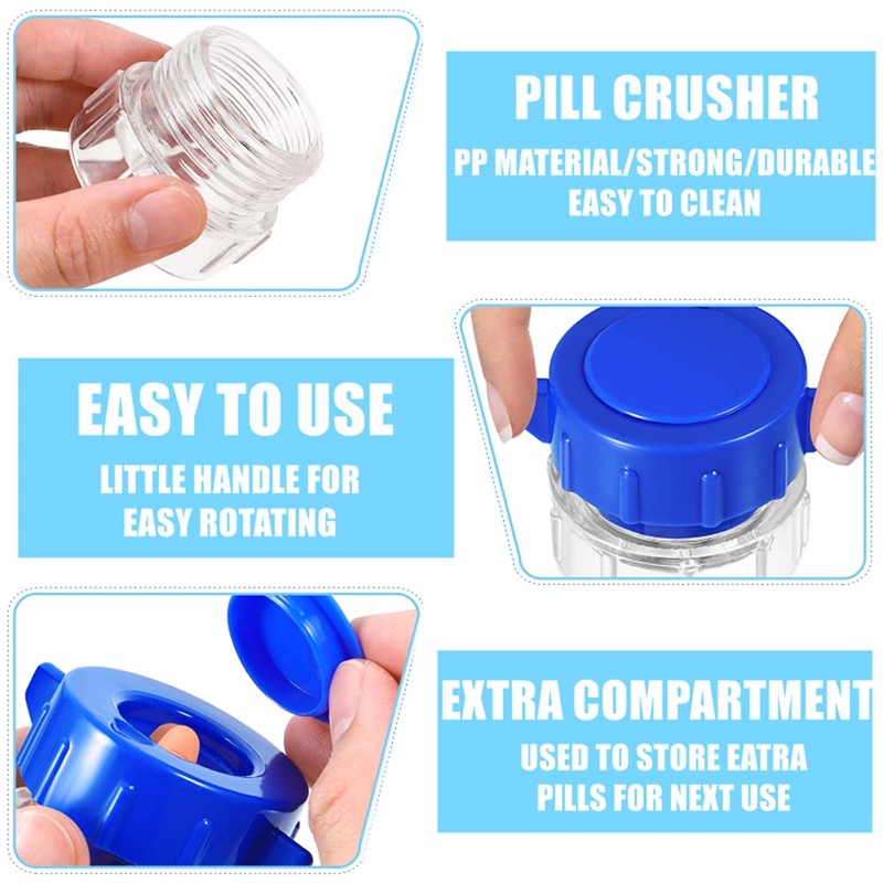 2 Pack Pill Grinder,Pill Pulverizer Tablet Grinder Medicine Splitter Powder