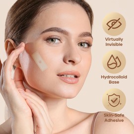 Naterido Large Blemishes Hydrocolloid Strips XL Cover-24Couts, Thicker & Extra Adhesion,Day & Night Clear Spot Remover Pimple Stickers