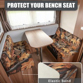 Wetoricau Owl Camo Pattern 2 PCS RV Dinette Cushion Covers Wear-Resistan Camper Seat Covers Dinette Booth Camper Cushion Slipcover Sofa Slipover for Travel Trailer Couch