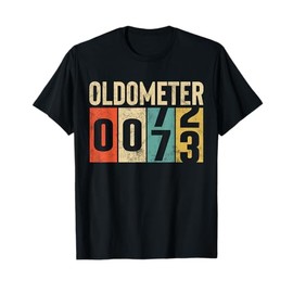 Funny 73 Years Old Oldometer Vintage 73rd Birthday Odometer T-Shirt