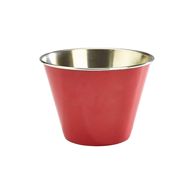 Genware NEV-RAMST12R Stainless Steel Ramekin, 12 oz., Red
