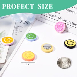 Senbowe 12PCS Strong Fridge Magnets, Colorful Refrigerator Magnets for Whiteboard Cabinet Locker, Cute Resin Smiley Face Decorative Magnets for Classroom Kitchen Office Cabinets and Dishwasher