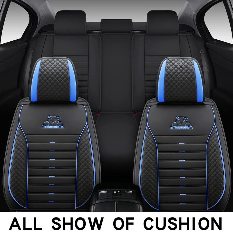 OUTOS Luxury Leather Auto Car Seat Covers 5 Seats Full