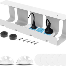 Desktop Metal Cable Management Tray - Multipurpose, Movable, No - Assembly Organizer - Modern Minimalist for Office Desks