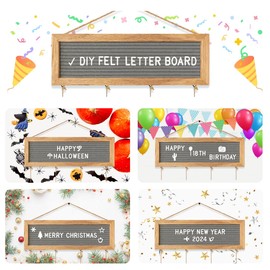 CJIAWYS Collage Picture Frames for Wall, Multiple Polaroid Picture Display Felt Letter Board with 270 Letters and 30 Clips, Unique DIY Family Picture Frames Collage for Birthday Party Christmas Gifts