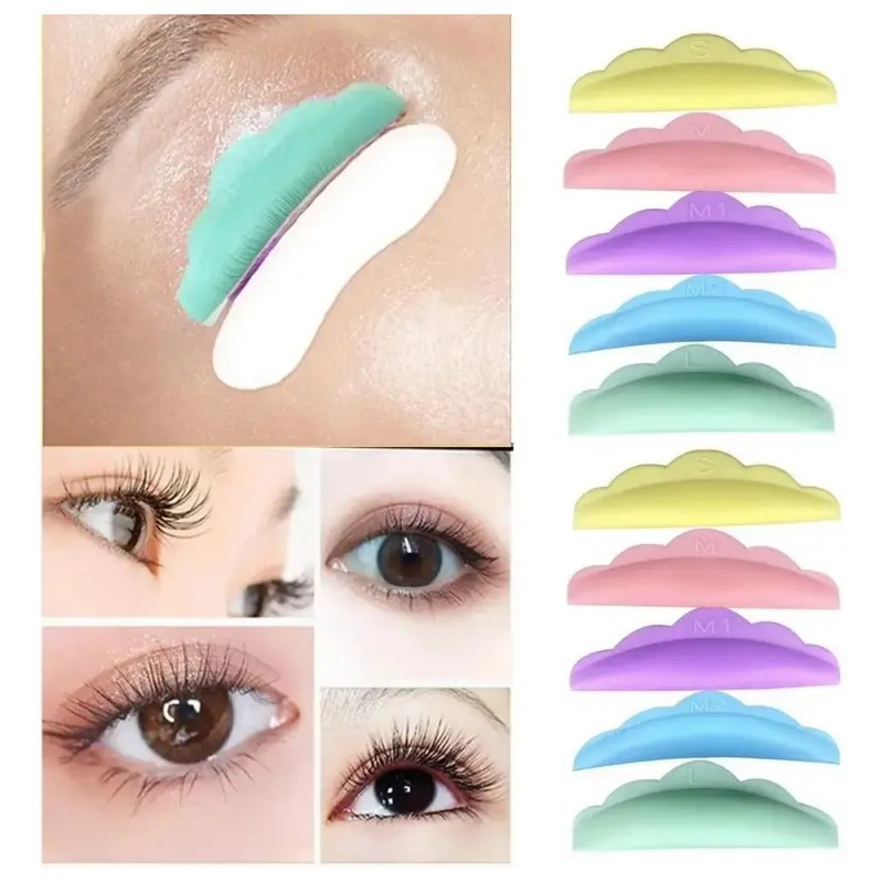 20 Almohadillas Silicona Enchinar Pestañas Lifting Makeup Color Multicolor