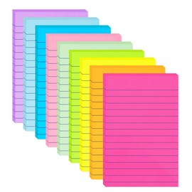 9 Pack Lined Sticky Notes 4x6 in Post Sticky Notes with Lines, 9 Bright Colors Self Sticky Notes Pad Its, Large Ruled Sticky Note for Office, Home, 35 Sheets/Pad